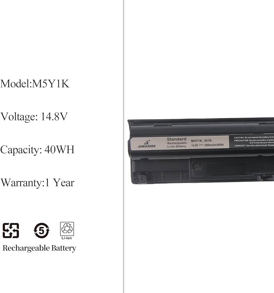 Amazon.com: 45Wh M5Y1K 14.8V Battery for Dell Inspiron15 5000 3000